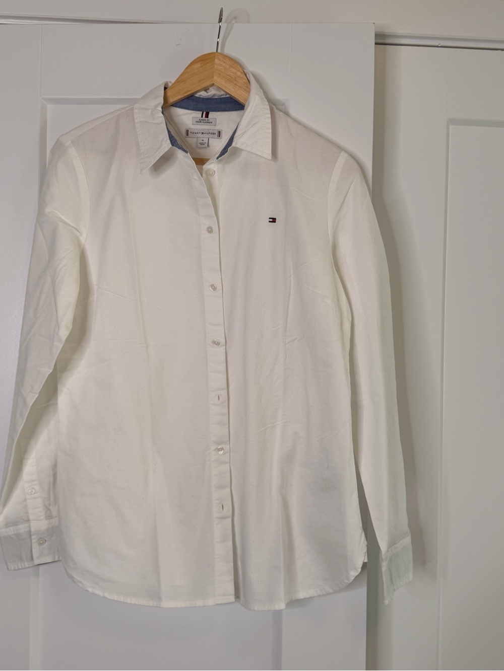 🩵2 for 30-Tommy Hilfiger White Long-Sleeve Button Shirt